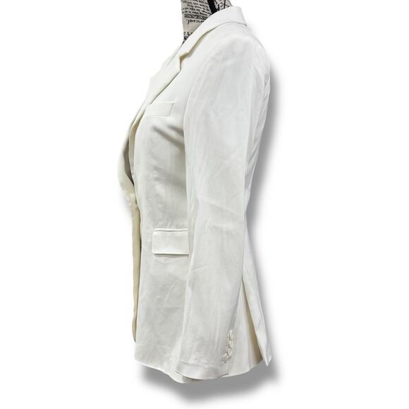 NWT Blk Dnm Women’s Size 2 White Single Breasted One-Button Blazer Jacket EU36 - Picture 4 of 6